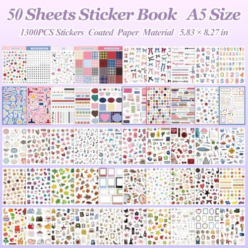 Stickers Book for Scrapbook Supplies,1300+ Cute Journal Stickers for Adult - Image 2