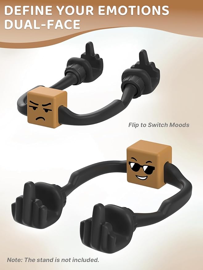 Stocking Stuffers for Teens Boys Adults Gifts for Men Women Christmas: Lazy Phone Stand with Mood Cube Cell Phone Holder for Desk Gag Gift for Teenage Kids Girls Funny Cool Gadget White Elephant Gifts