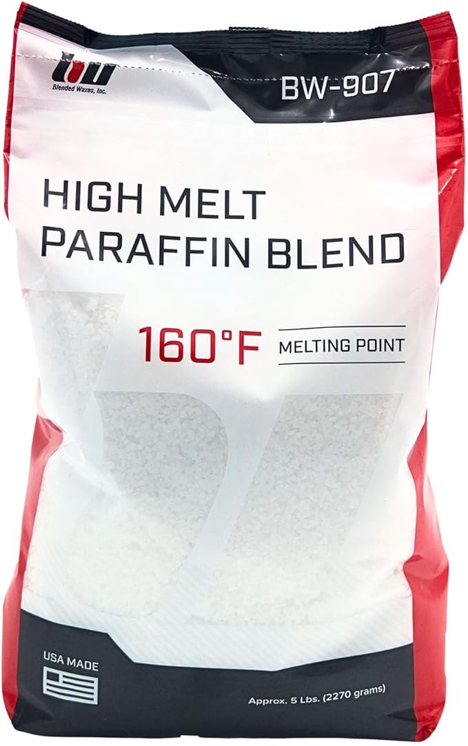 Blended Waxes, Inc. Paraffin Wax for Candle Making, Easy to Use Candle Wax Pastilles, Paraffin Wax for Everyday Use, 160F Melt Point 5 lb Pack