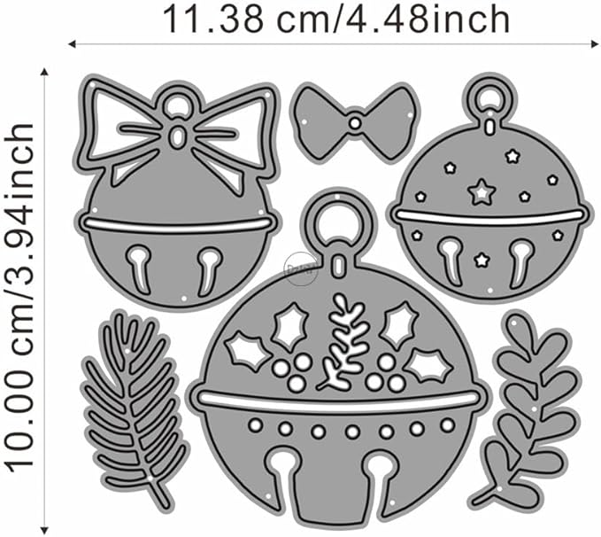 DzIxY Christmas Bell Leaves Metal Cutting Dies for Card Making Kit Embossing Paper Die Cuts Set Scrapbook Stencils Supplies Machine Templates
