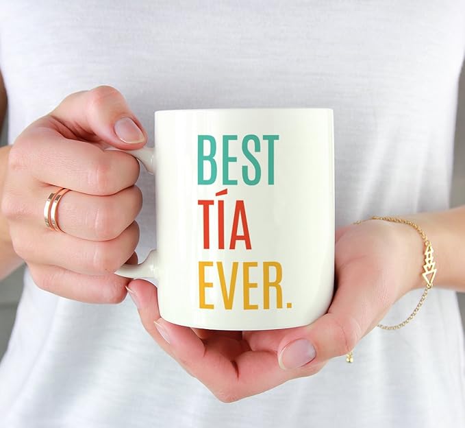 Andaz Press 11oz. Coffee Mug Birthday Gift, Best Tía Ever, 1-Pack