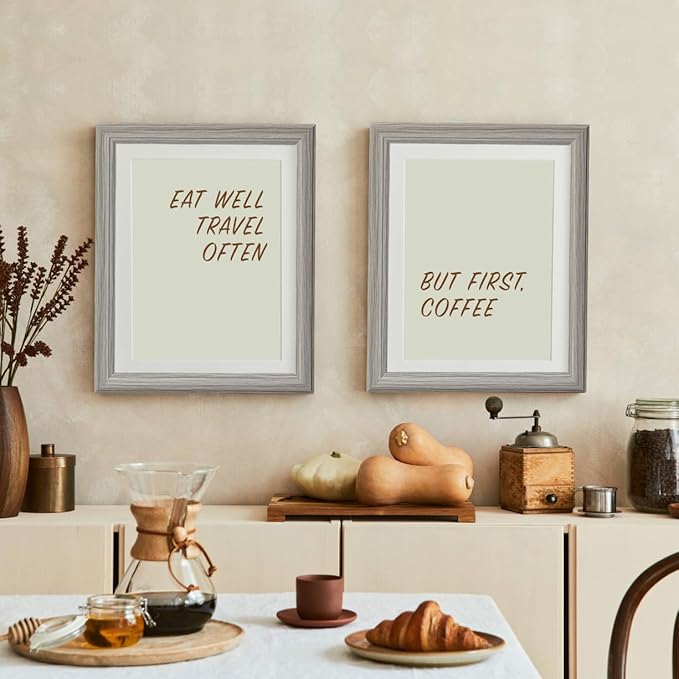 KTKDE 12x12 Picture Frame Set of 5, Wooden frames Grey, Wall Hanging Display, Best Square Photo Frame Studio Gallery for Photos, Posters & Art Prints