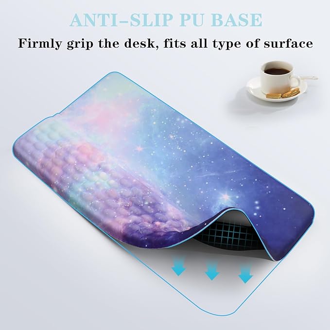 Computer Keyboard Stand Pad with Wrist Rest, Ergonomic Comfy Tilted Keyboard Holder, Keyboard Tray Support for Office Home (Galaxy Blue)