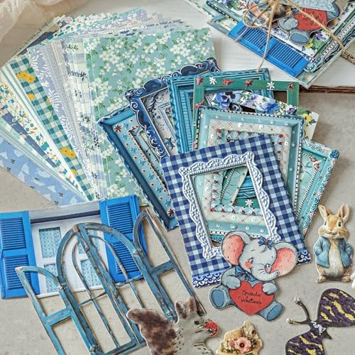 180 Pcs Floral Scrapbooking Paper & Animal Stickers, Embossed Scrapbook Window Frames, 4 Packs Junk Journal Scrapbooking Supplies Kit for Journaling, Embellishments, Card - Image 5