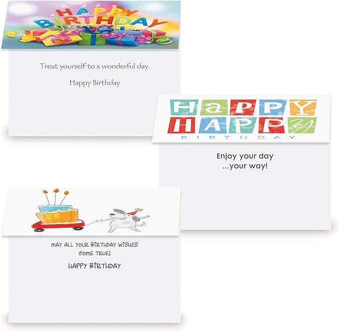 Current Mega Birthday Greeting Card Variety Value Pack – Set of 36 (18 Designs), Large 5 x 7 inches, Envelopes Included