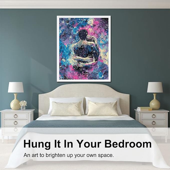 BAISITE Paint by Numbers Kit for Adults Beginners,16" Wx20 L Canvas for Painting Kits for Adults in Colorful Box-Cosmic Hug 8217