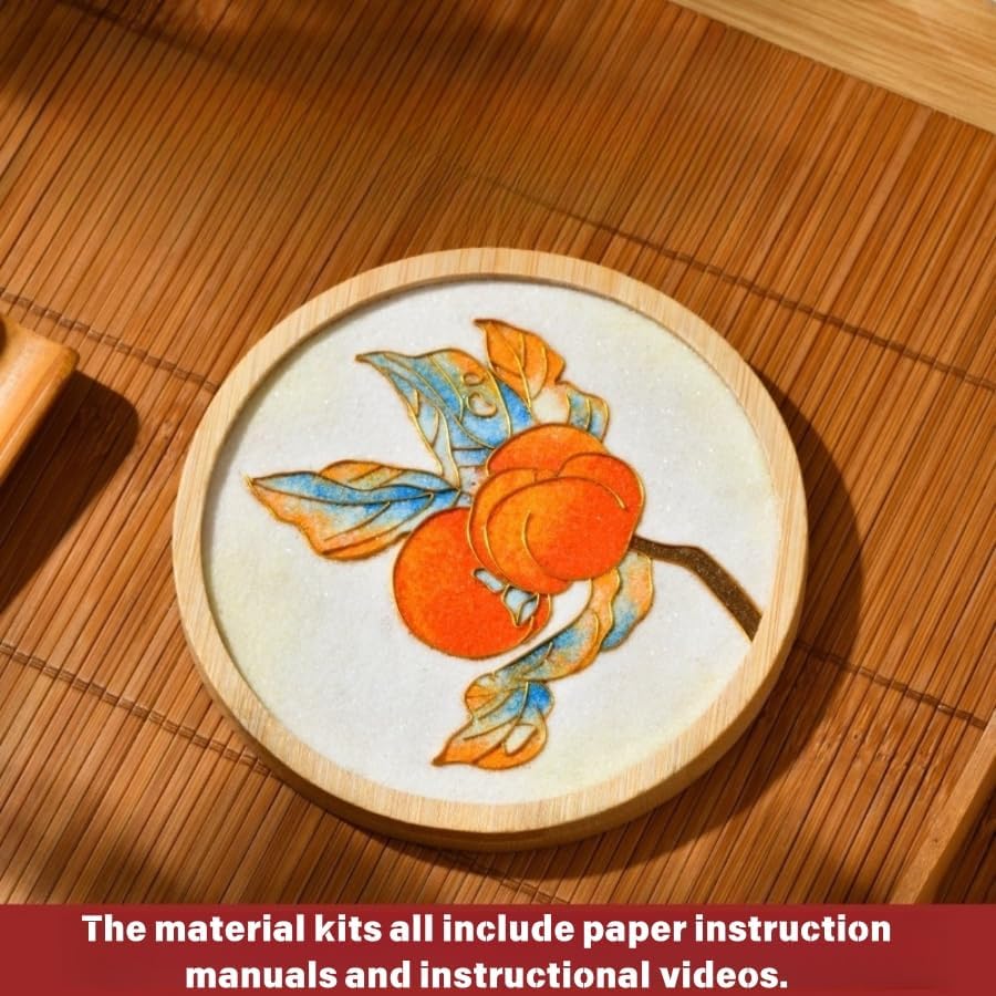 DIY Coaster Craft Kits, Cloisonne Filigree Enamel Art Painting Crafts Coasters Starter Kit, DIY Craft Coasters Supplies for Adults, Hobby for Adults Women Elderly, Handmade Home Decor Gifts - Image 4