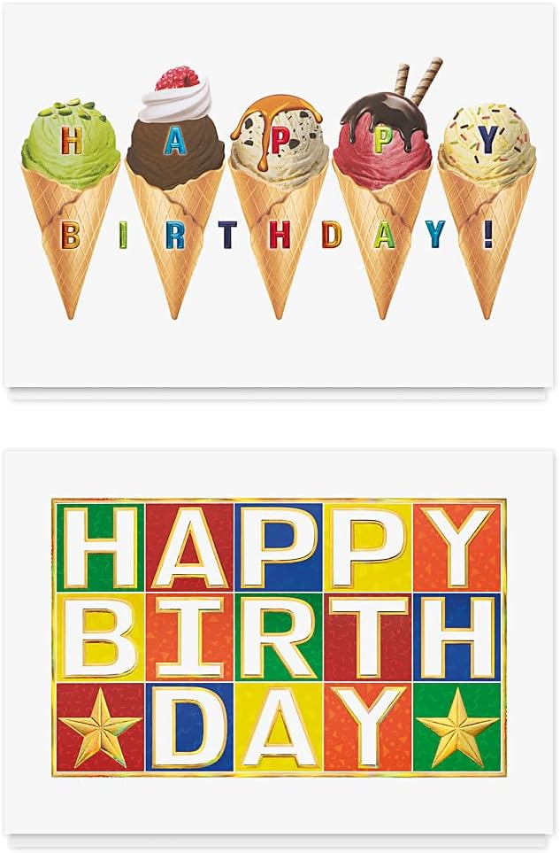 The Gallery Collection - Birthday Cards Assortment Box (35 Cards), Foil & Embossing (Birthday 1)