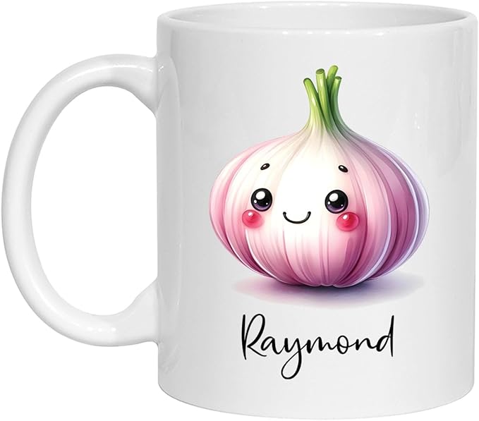 Garlic Mug, Garlic Gift Ideas, Personalized Garlic Coffee Mug Gift With Garlic Lover Name, Cute Cartoon Garlic Ceramic Tea Cup Gifts For Men Women, Custom Name Vegetable Travel Mugs 11oz 15oz