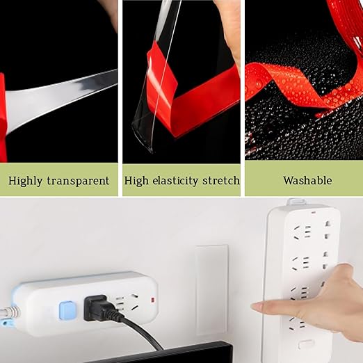 Acrylic Double Sided Tape Heavy Duty Mounting Tape 0.4"/1“ x 33 FT Resistente Clear Super Stick Tape with Acrylic High Tack Strong Adhesive for Outdoor Indoor