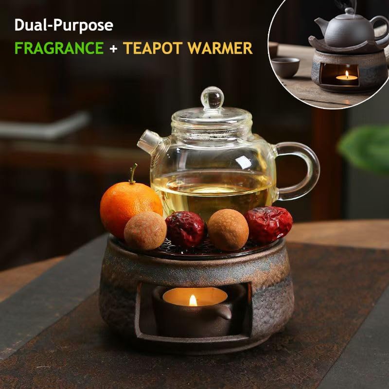 Ceramic Aromatherapy Burner — Candle Warmer for Herb, Natural Oil Fragrance Diffuser & Teapot Warmer, for Home Fragrance, Meditation, and Relaxation (E8-Little Cat Pattern Stove) - Image 6