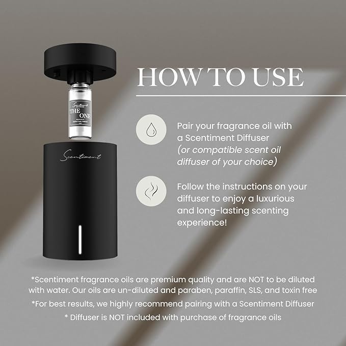 Scentiment Diffuser Oil - Crystal Water Designer Collection | Aromatherapy Home Fragrance | Luxurious Scent with Notes of Bergamot, Geranium, Patchouli (20 mL)