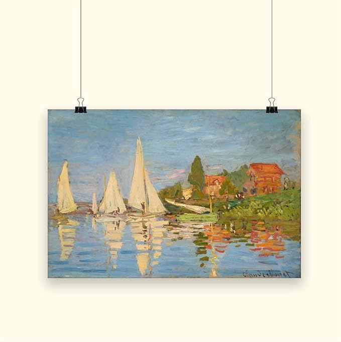 CFIOZYOS 40+ Monet Famous Print Posters Regatta at Argenteuil by Claude Monet Impressionism Canvas Art Poster And Wall Art Picture Print Modern Family Bedroom Decor Posters Unframe 12×18inch(30×45cm)