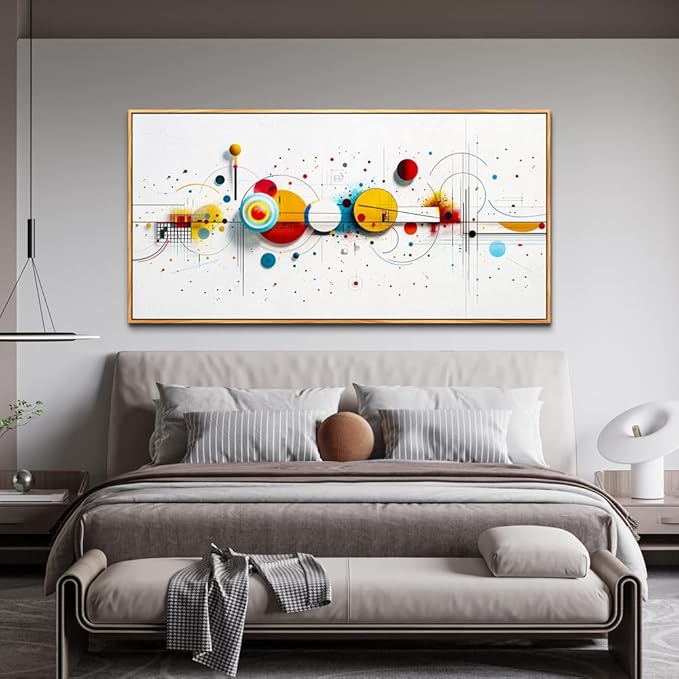 KELIYUAN Large Canvas Wall Art For Living Room Wall Decor For Bedroom Office Murals Decorations Abstract Geometric Drawing Artwork Pictures For Modern Home Decoration Aesthetics Wood Framed 30"X60"