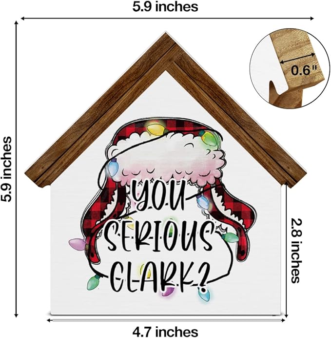 Christmas Vacation Gifts, Funny Christmas Decorations, You Serious Clark House Shaped Wood Sign Decor for Home Office