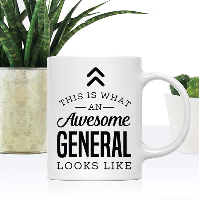 Andaz Press 11oz. Ceramic Coffee Tea Mug Thank You Gift, This is What an Awesome General Looks Like, 1-Pack, Birthday Christmas Gift Ideas Coworker Him Her, Includes Gift Box