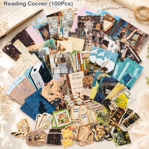 400 Pcs Vintage 4 Themes Scrapbook Paper Pack - Image 6