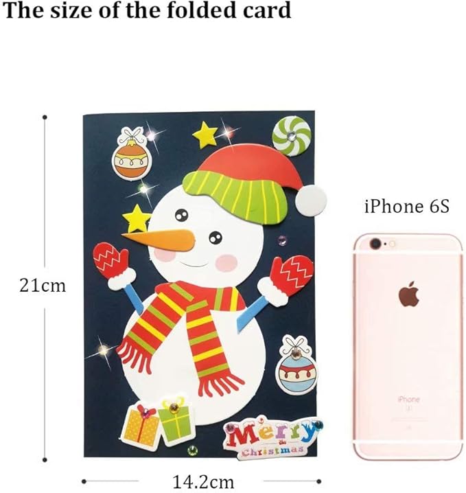 QIAONIUNIU Card Making Kits DIY Handmade Greeting Card Kits for Kids, Christmas Card Folded Cards and Matching Envelopes Thank You Card Art Crafts Crafty Set Gifts for Girls Boys