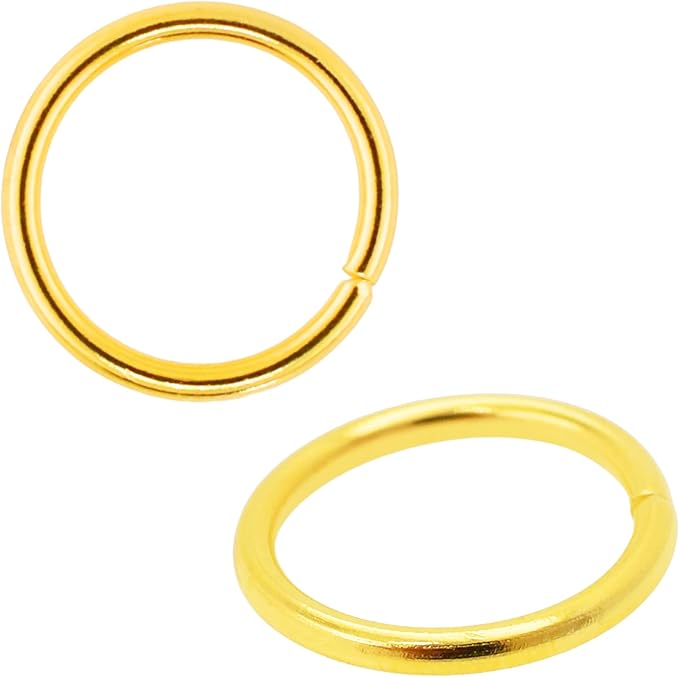 Mandala Crafts Assorted Gold Color Jump Rings Jewelry Findings Metal O Rings for Jewelry Making Supplies - 150 16mm Small Open Jump Rings Kit for Necklace Earring
