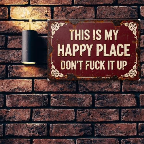 Vintage Happy Place Metal Sign,Retro Funny Home Tin Sign,Wall Aesthetics for Bar Pub Club Cafe Living Room Kitchen Restaurant Shop Office,8x12 Inches (Happy Place-08) - Image 3