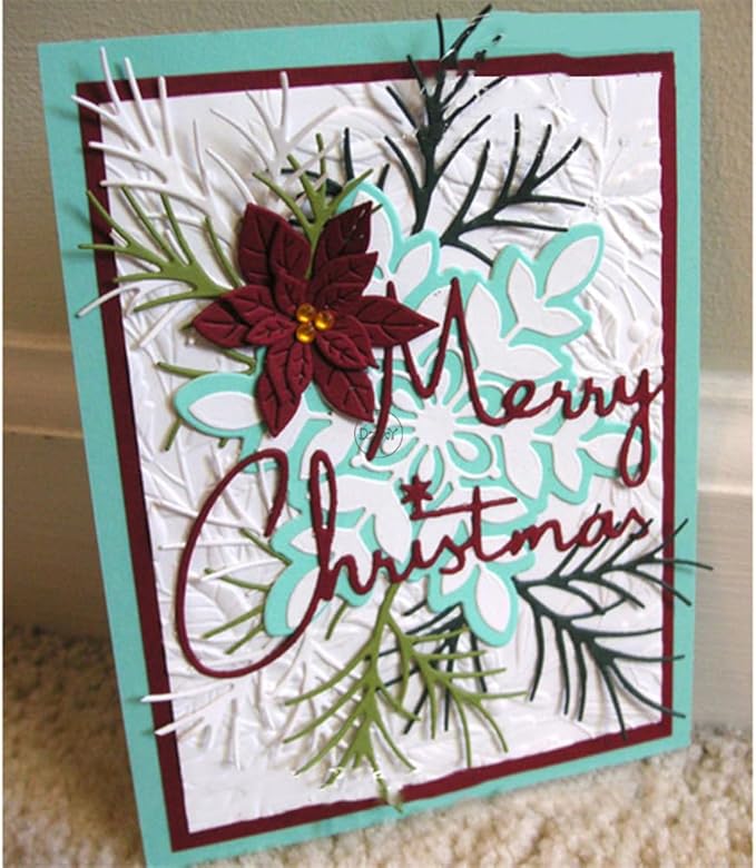 DzIxY English Words Merry Christmas Metal Cutting Dies for Card Making Kit Embossing Paper Die Cuts Set Scrapbook Stencils Supplies Machine Templates