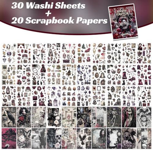 Halloween Stickers Gothic Sticker Book for Adults, Goth Scrapbook Paper - Image 5