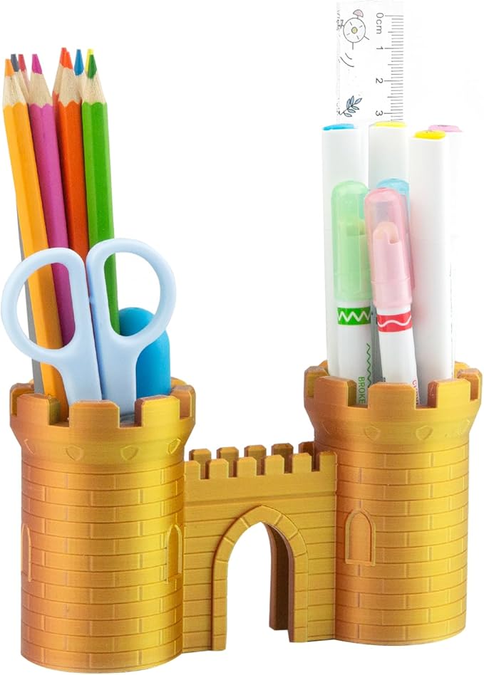 Creative Castle Pen Pencil Holder, Desk Organizer Office Desktop Stationery Makeup Brush Holder Cup for Office Bathroom Kitchen Bedroom Home Decor Gifts for Men Women Girls Boys