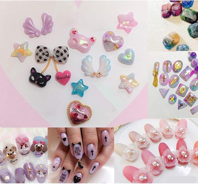 A FEI Silicone Mold 36Pcs Mini Nail Art Silicone Mold Leaves Flower Animals Template Resin Molds Kit