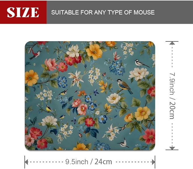 Flowers Texture Mouse pad, Square Waterproof and Anti Slip Mouse pad for Office laptops