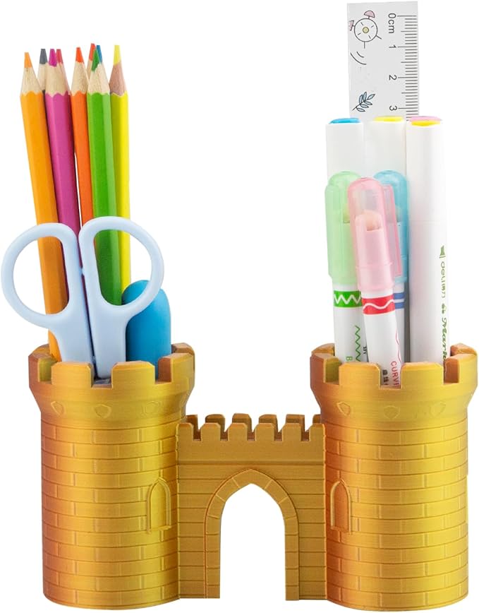 Creative Castle Pen Pencil Holder, Desk Organizer Office Desktop Stationery Makeup Brush Holder Cup for Office Bathroom Kitchen Bedroom Home Decor Gifts for Men Women Girls Boys