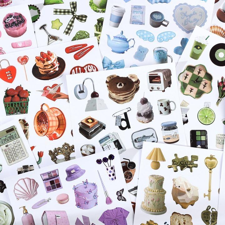 1400Pcs+ Retro Sticker Book for Scrapbook Junk Journal, Color - Image 4