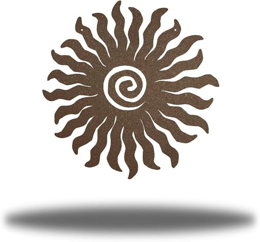 Riverside Designs Sunburst Metal Wall Art Steel Outdoor Decor - Heavy-Duty and Waterproof - Made in USA (30", Rust)