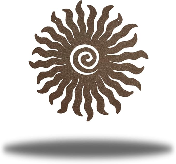 Riverside Designs Sunburst Metal Wall Art Steel Outdoor Decor - Heavy-Duty and Waterproof - Made in USA (36", Rust)