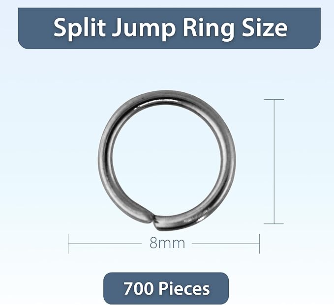 Mandala Crafts Assorted Gunmetal Jump Rings - 700 Pcs, 8mm, Small, Open, Nickel &, Jewelry Making Supplies
