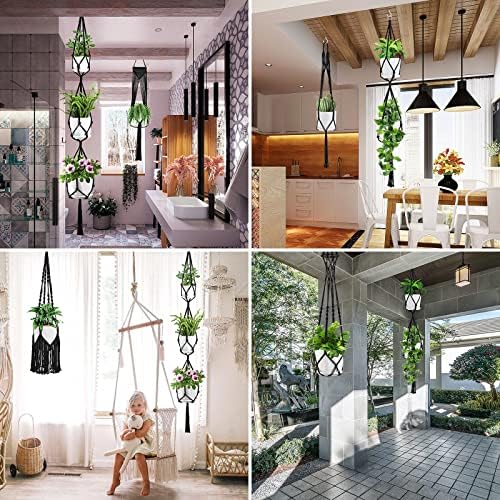 SFENNGPET Macrame Plant Hangers, 6Pack Hanging Planters for Indoor Plants - Image 4