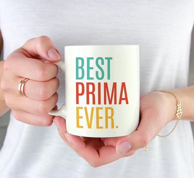 Andaz Press 11oz. Coffee Mug Birthday Gift, Best Prima Ever, 1-Pack