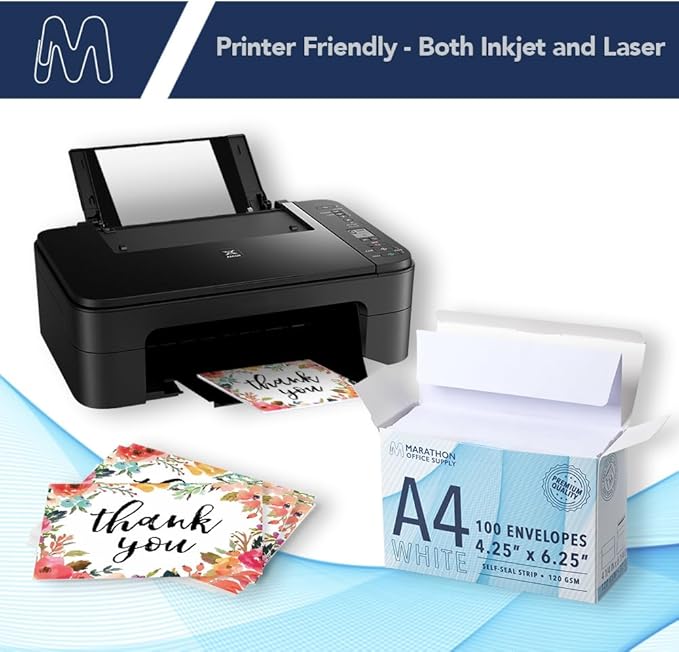 MOS A4 White Envelopes 4.25 x 6.25 Inch 100 Pack — Self-Seal Heavyweight Invitation Envelopes for Greeting Cards, Card Making, RSVP, Wedding Invitations, Business Mailings