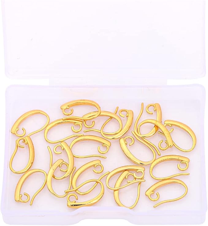 18K Gold Plated Earring Hooks 9x14mm 20pcs for Jewelry Making Findings