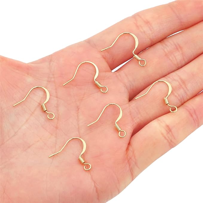 18K Gold Plated Earring Hooks 16x16mm 100pcs for Jewelry Making Findings