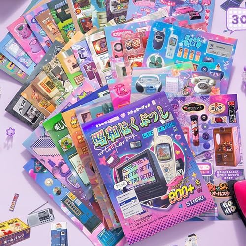 2-in-1 Japanese Sticker Set, 650+ Showa & 800+ Y2K Designs - Image 6