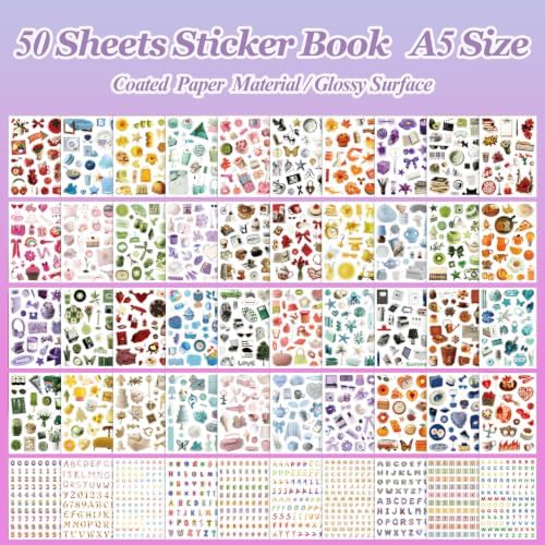 Stickers Book for Scrapbook Supplies,1400+ Aesthetic Stickers for Adults - Image 2