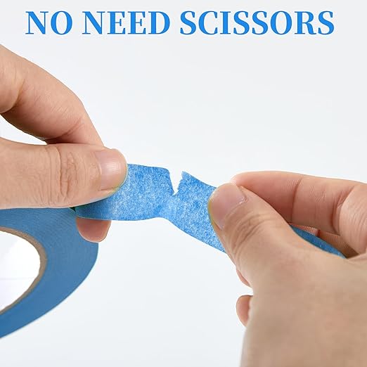 Blue Masking Tape,Painters Tape,Blue Painters Tape for Automotive paniting,DIY Paper Arts & Crafts, Spraying Drywall Paint, No Residue & Easy to Clean Up,12pcs 0.7in X 54 Yd Painter's Tape