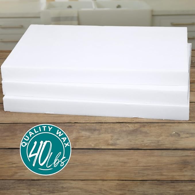 40lb Wax Slab Blend for Candle Making, Smooth Paraffin Candle Wax for Candle Making, Container Wax Blend, Candle Wax Bulk High Load Fragrance and Single Pour for Container Candles
