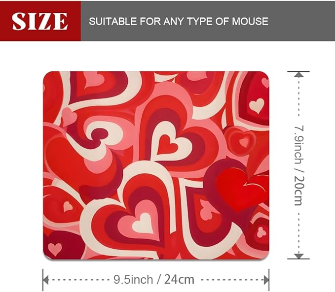 Love Song Remix Ombre Hearts Texture Mouse pad, Square Waterproof and Anti Slip Mouse pad for Office laptops