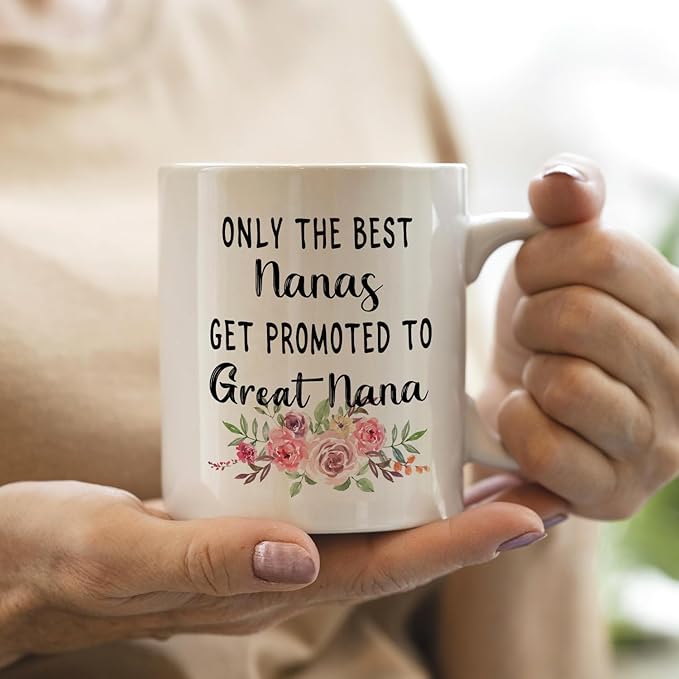 IWXYI Pregnancy Announcement Gifts for First Time Great Nana,New Great Nana Gifts,Great-Grandma Mug Coffee Mugs 11 Ounce