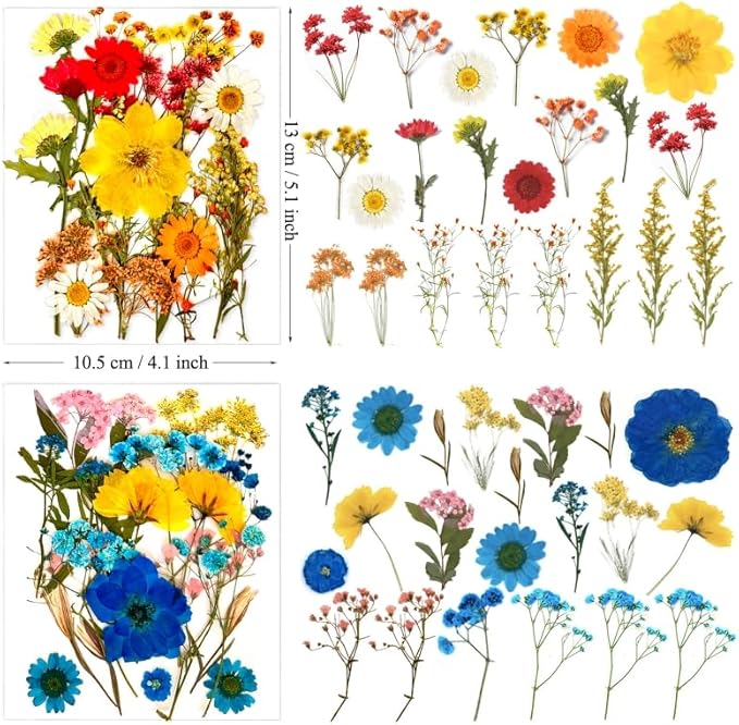 85 Pcs Dried Pressed Flowers for Resin Molds, Real Natural Flowers Leaves for DIY Crafts, Nails, Jewelry, Soap and Candle Making