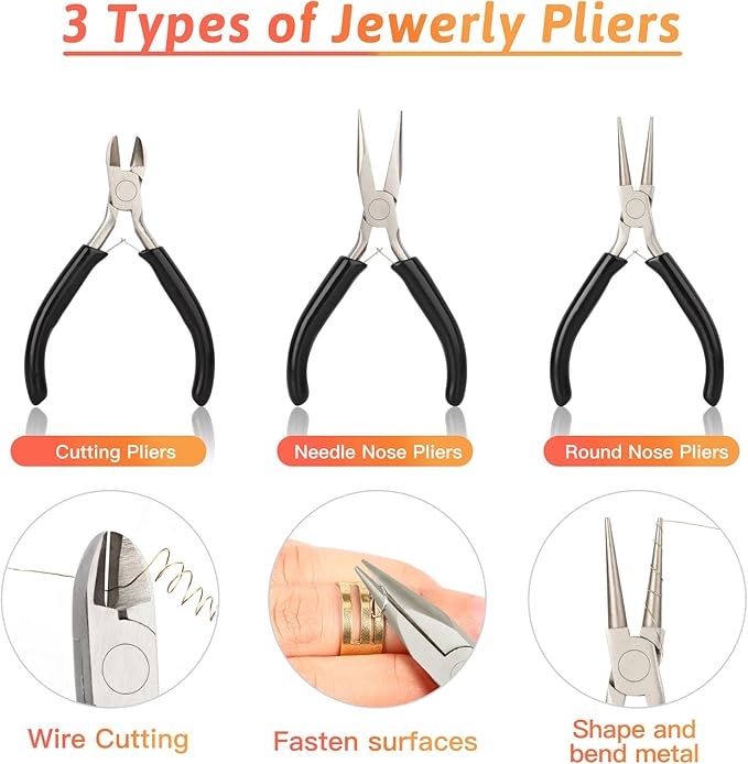 Giwaelro Jewelry Making Kit for Adults, Jewelry Making Supplies with Pliers, Wires, Findings, Necklace Chains, Magnifier and Storage Bag