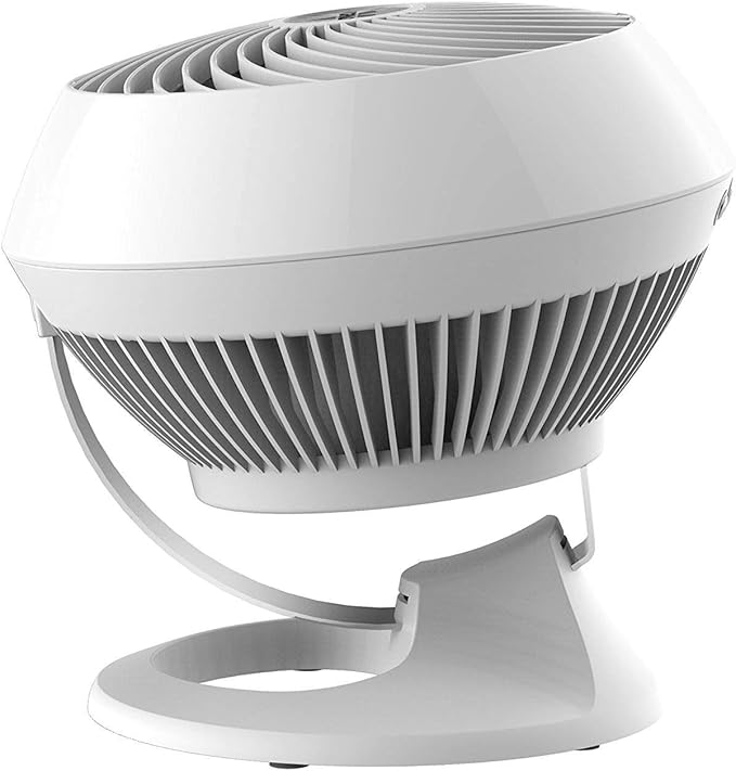 Vornado 560 Whole Room Air Circulator, Medium Floor Fan with 4 Speeds, Adjustable Tilt, Easy to Clean, Adjustable Tilt Chrome Glide Bar, Quiet Fan for Home, Office, and Bedroom, White