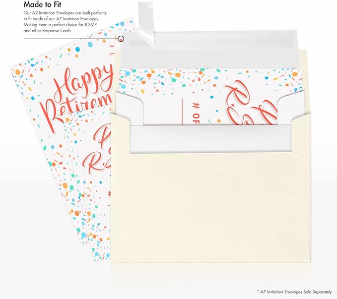 LUXPaper A2 Invitation Envelopes | Peel & Press | 4 3/8" x 5 3/4" | White | 80lb. Text | 500 Qty