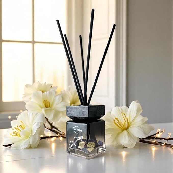 Innergy Sagittarius Zodiac Crystal-Infused Reed Diffuser – 100ml Aromatherapy Essential Oil Diffuser for Home – Long-Lasting Scent, Natural Crystal Energy for Relaxation & Balance